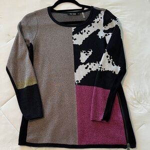 NIC+ZOE Black and Gray Knit Top